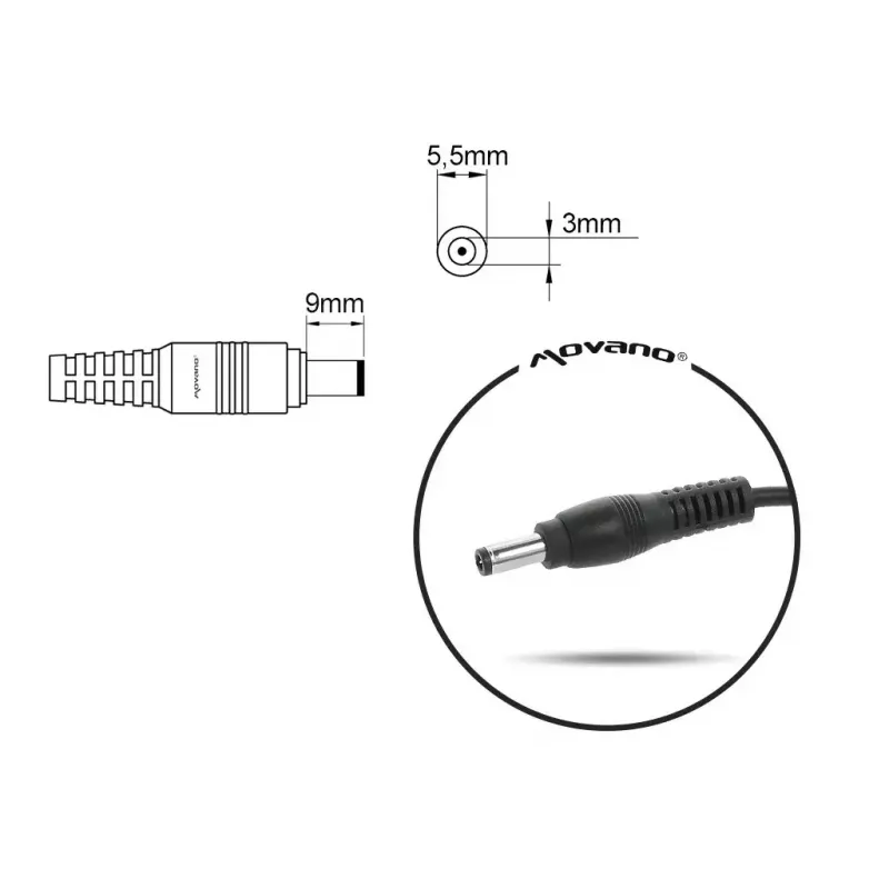 Cargador para portátil MITSU 19V 4,74A (pin 5,5×3,0 mm) compatible con Samsung