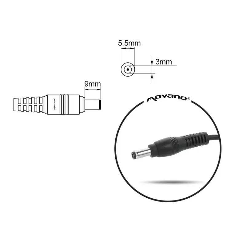 Cargador para portátil MITSU 19V 4,74A (pin 5,5×3,0 mm) compatible con Samsung
