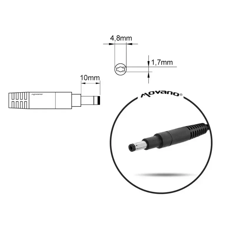 Cargador para portátil MITSU 19,5V 3,33A (conector 4,8×1,7) para HP