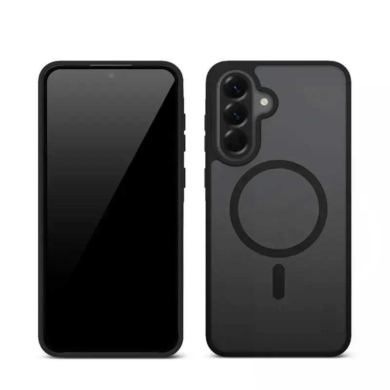Funda protectora Crong Hybrid Matte Magnetic para Samsung Galaxy A56 — TPU + PC, negra