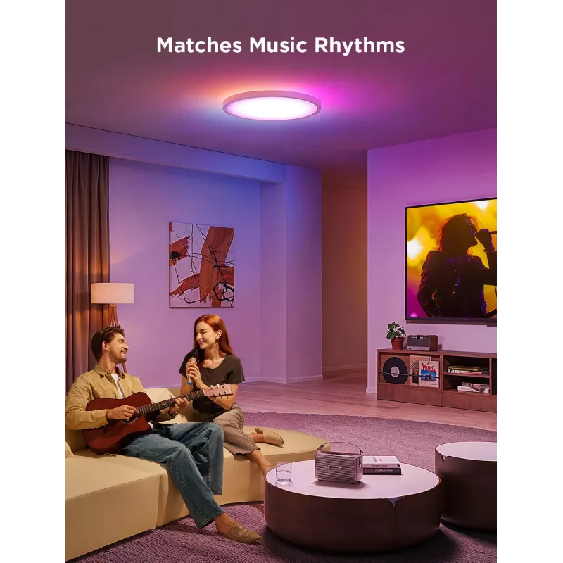 Lámpara de techo inteligente Govee 30 cm RGBWW + RGBIC Wi‑Fi/Bluetooth 28 W, blanca, Ø300×30 mm