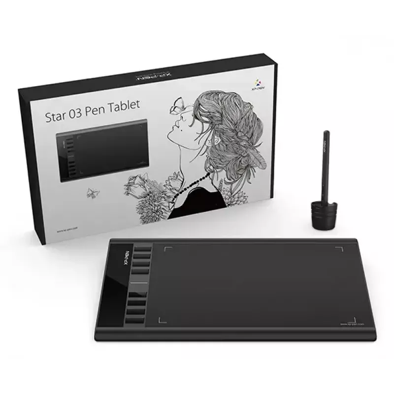 Tableta gráfica XP-Pen Star 03 V2 Large — 260×170 mm, 5080 lpi, con cable, USB-C, 0,01 mm de precisión del lápiz