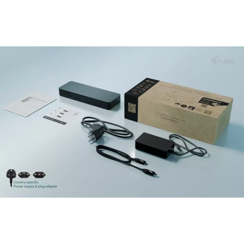 Estación de acoplamiento i-tec Thunderbolt 4 Intelligent Dual Display + Power Delivery 90 W