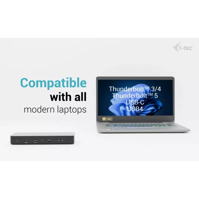 Estación de acoplamiento i-tec Thunderbolt 4 Intelligent Dual Display + Power Delivery 90 W