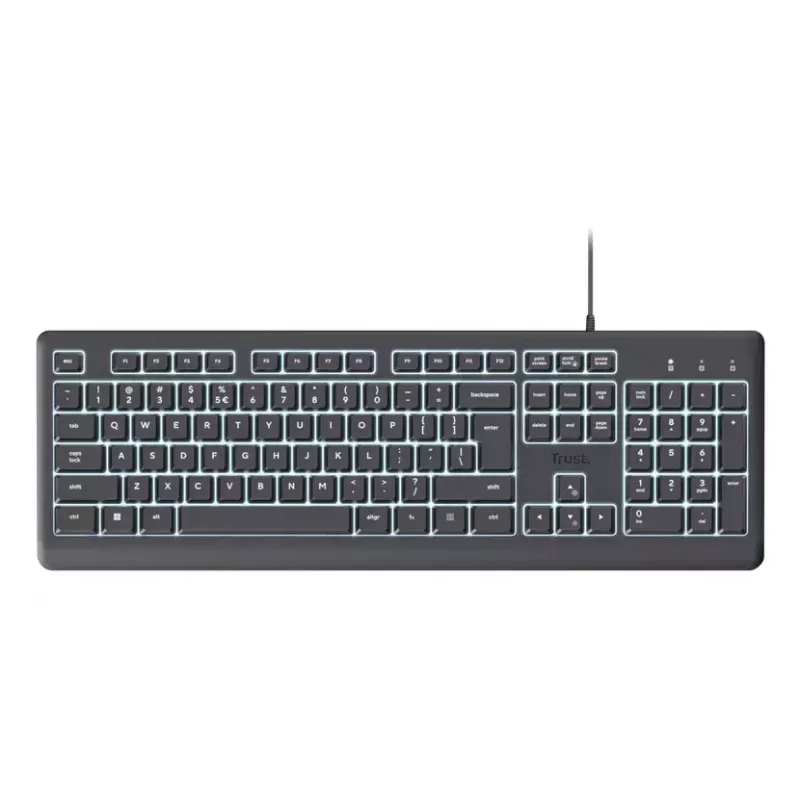 Teclado Trust Primo retroiluminado hogar/oficina USB QWERTY US English negro