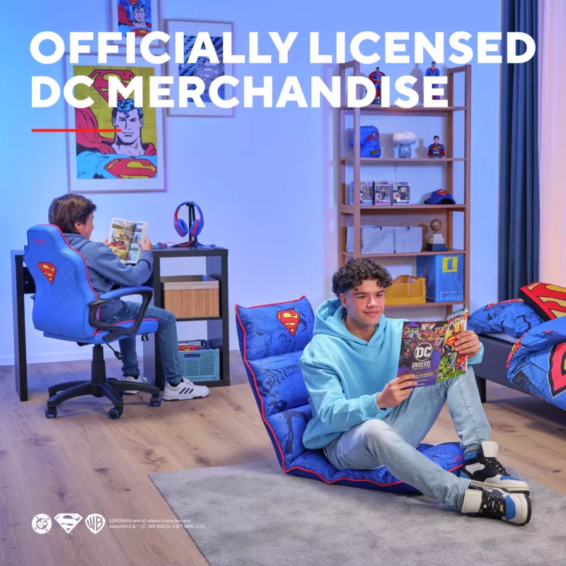 Silla gaming TRUST GXT 703SM REVVO Kids Superman azul – silla gaming para niños, diseño ergonómico, funciones ajustables