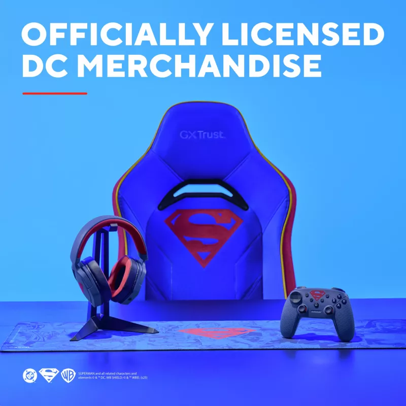 Silla gaming TRUST RUYA PRO GXT721SM Superman — diseño ergonómico, altura ajustable