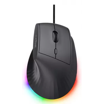 Ratón gaming TRUST GXT 145 Rexxa para diestros USB Type-A 12800 DPI, con cable, rueda RGB, negro