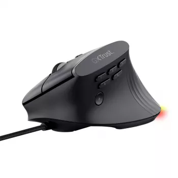 Ratón gaming TRUST GXT 145 Rexxa para diestros USB Type-A 12800 DPI, con cable, rueda RGB, negro
