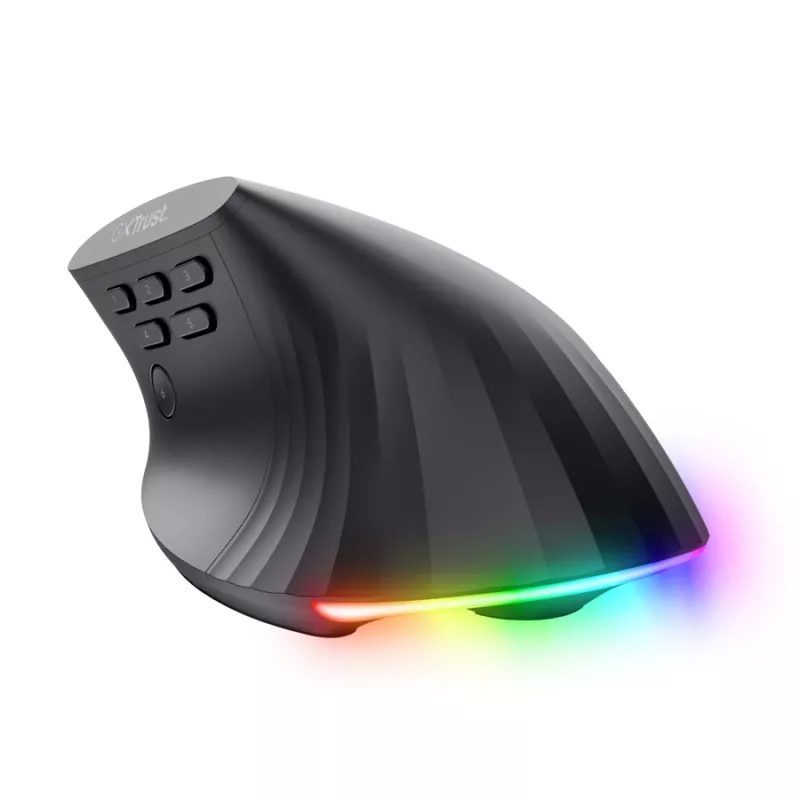 Ratón gaming TRUST GXT 145 Rexxa para diestros USB Type-A 12800 DPI, con cable, rueda RGB, negro