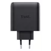 Cargador rápido de CA TRUST Maxo 65W para interiores, 3× USB-C, máx. 20V, cable de 2 m, negro