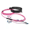 ACT cable de fibra óptica multimodo 50/125 OM4 preterminado de 15 metros 24F LC giro de polaridad