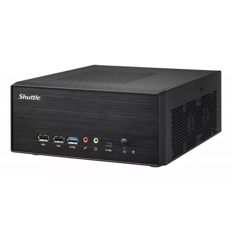 Shuttle XPC barebone delgado XB860G2 - S1851, Intel H860, 1xDP, 2xHDMI, 2 ranuras PCIe (1x 16X y 1x X1), 2x Intel LAN (1G + 2,5G), 8x USB, 3x M.2, funcionamiento continuo 24/7