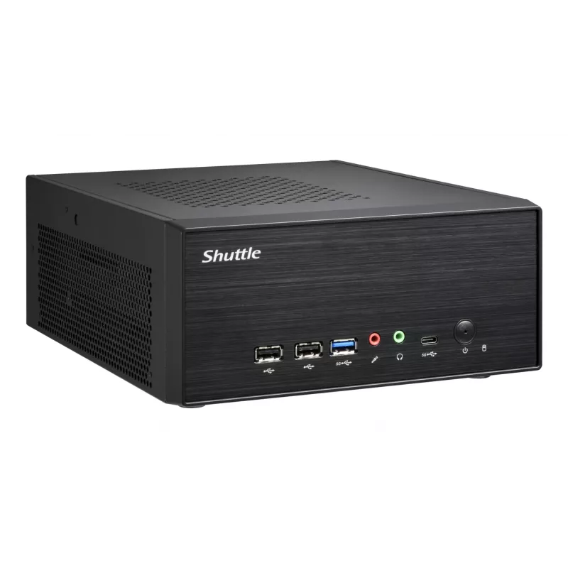 Shuttle XPC barebone delgado XB860G2 - S1851, Intel H860, 1xDP, 2xHDMI, 2 ranuras PCIe (1x 16X y 1x X1), 2x Intel LAN (1G + 2,5G), 8x USB, 3x M.2, funcionamiento continuo 24/7