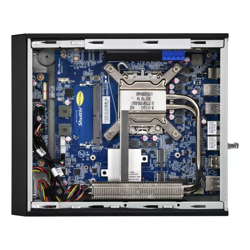 Shuttle XPC barebone delgado XB860G2 - S1851, Intel H860, 1xDP, 2xHDMI, 2 ranuras PCIe (1x 16X y 1x X1), 2x Intel LAN (1G + 2,5G), 8x USB, 3x M.2, funcionamiento continuo 24/7