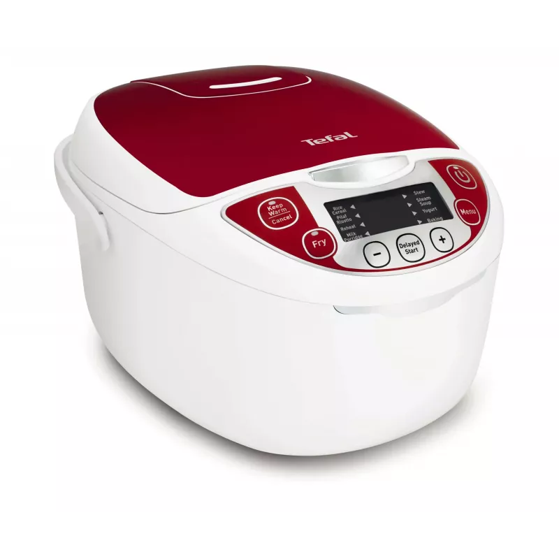 Olla multifunción Tefal Multicook Pro 12 programas, 1,8 L, 750 W, rojo, blanco, cerámica, LCD, 24 h