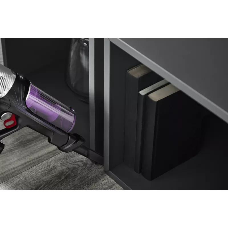 Aspirador escoba 2 en 1 Rowenta RH2037, a batería, en seco, sin bolsa, 0,4 l, 250 W, negro, morado