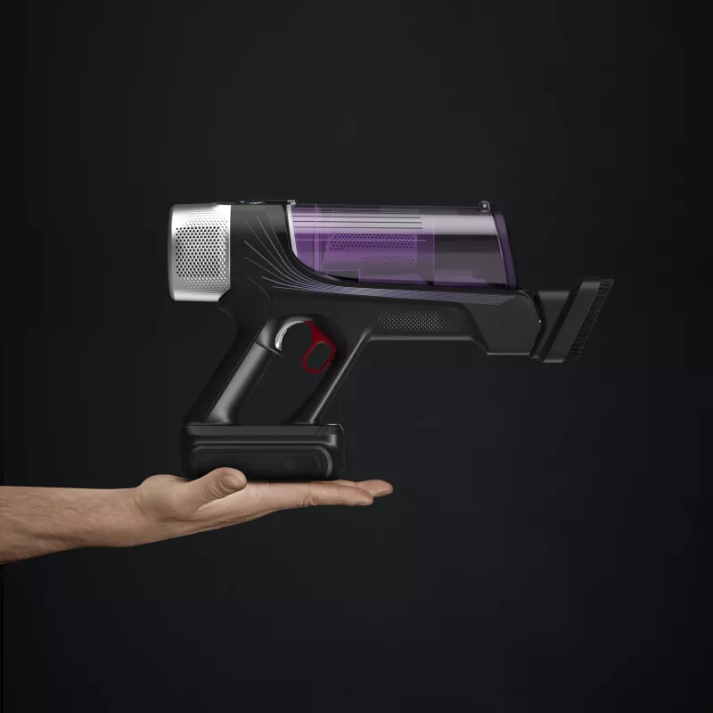 Aspirador escoba 2 en 1 Rowenta RH2037, a batería, en seco, sin bolsa, 0,4 l, 250 W, negro, morado