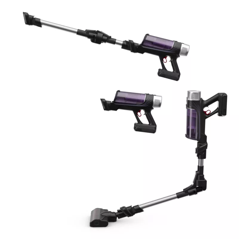 Aspirador escoba 2 en 1 Rowenta RH2037, a batería, en seco, sin bolsa, 0,4 l, 250 W, negro, morado