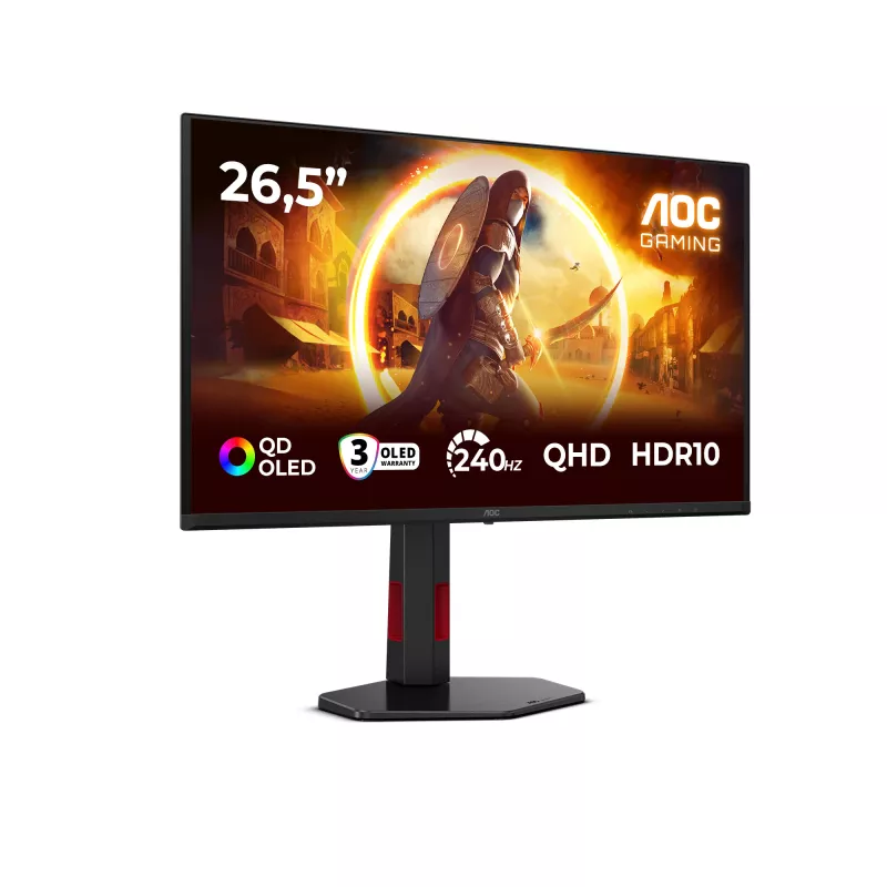 AOC G4 Q27G4ZDR monitor de ordenador 67,3 cm (26,5 inch) 2560 x 1440 píxeles Quad HD QD-OLED negro, rojo