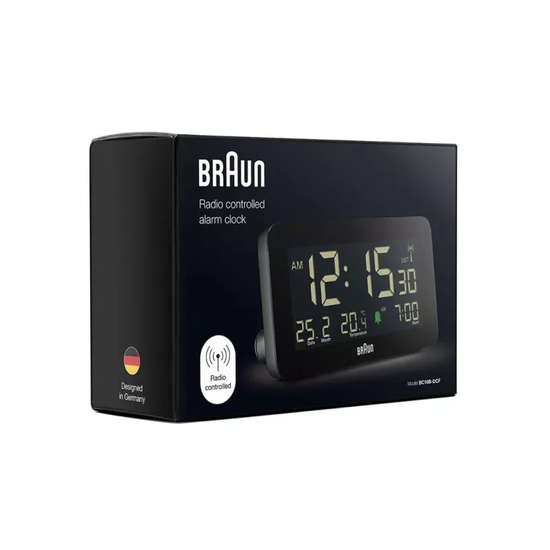 Despertador digital Marrón BC10B-DCF Negro LCD Pila AA