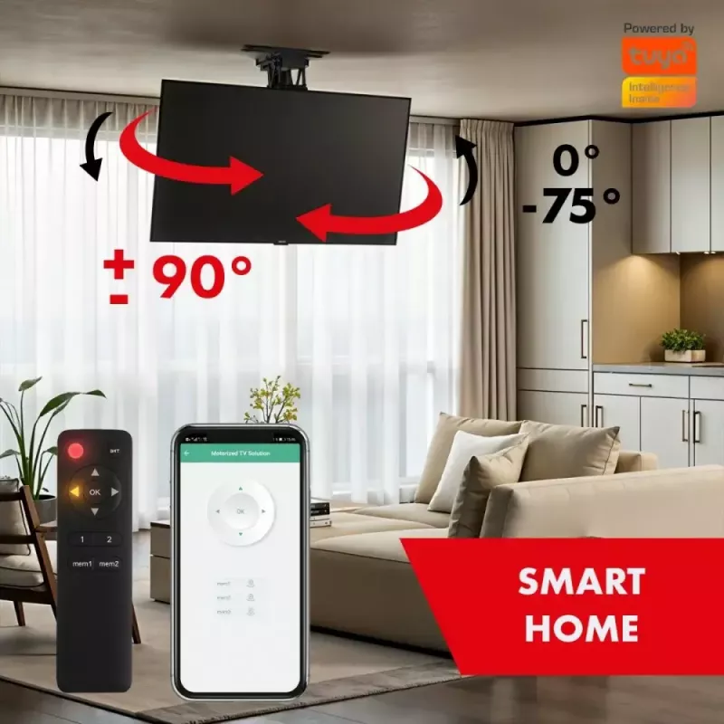 Soporte de techo para TV, eléctrico, MACLEAN MC-490, para TVs de 32–75