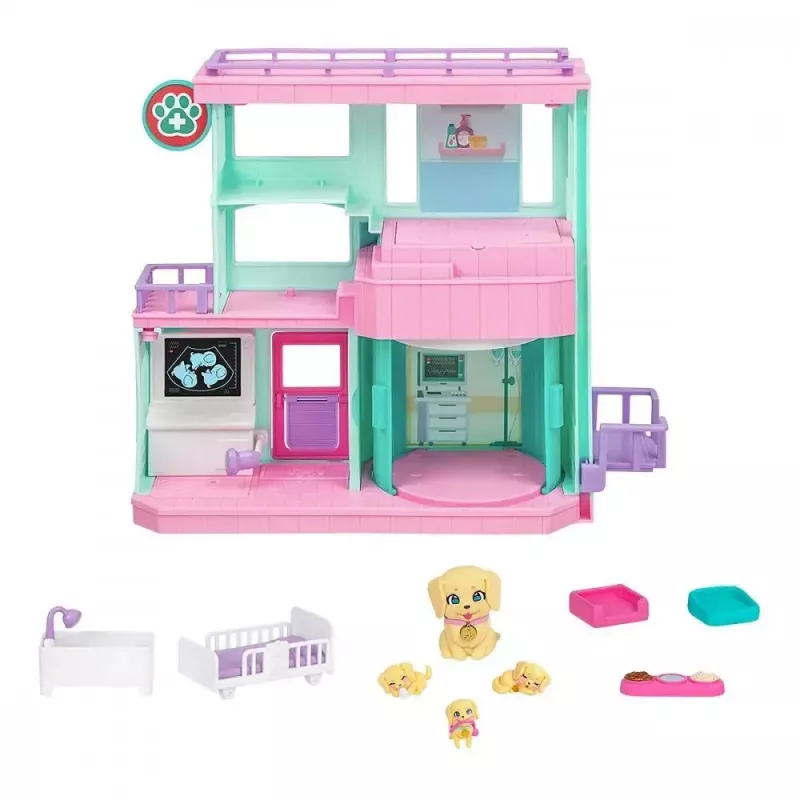 Set de juego interactivo para mascotas Cobi Set Little Live Pets Families Clinic MO-26673, set de juego con accesorios de clínica