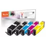 Peach PI100-356 cartucho de tinta 5 uds. compatible alcance estándar negro, cian, magenta, amarillo