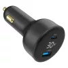 Cargador para coche Gembird TA-UC-AC2PD30LCD-CAR-01, USB-C, 30 W, 12–24 V, negro