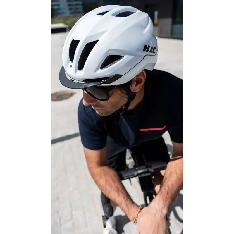 Casco de bicicleta HJC CROSSER Blanco Talla M (adulto) — Casco protector de bicicleta, mediano