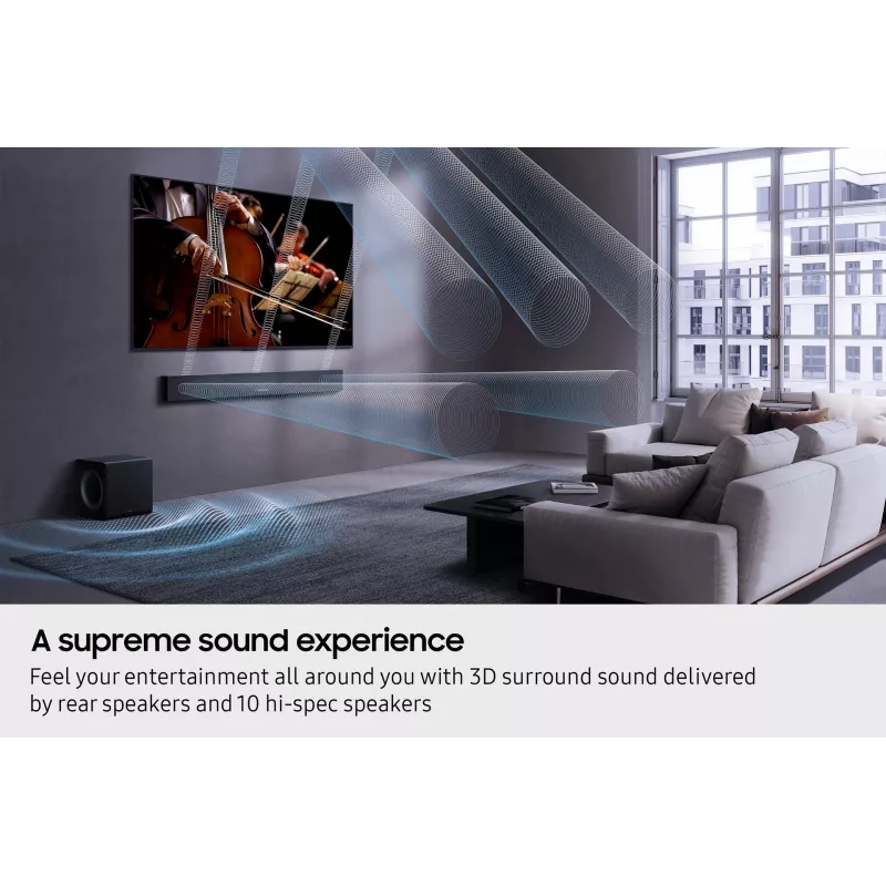 Samsung Q-Series QS750F Barra de sonido 5.1.2ch con subwoofer y altavoces traseros (2025)