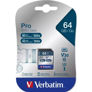 Memoria flash Verbatim Pro 64 GB SDXC UHS Class 10