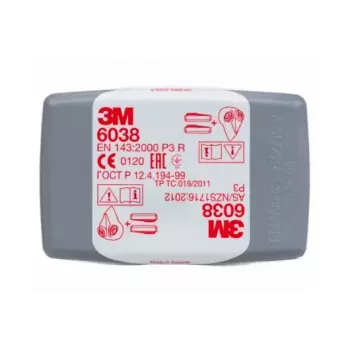 3M 6038 P3R filtro de partículas con carbón activo, pack de 2