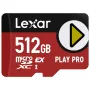 Memoria flash MicroSDXC Lexar PLAY PRO 512 GB UHS-I U3 — 900 MB/s lectura, 600 MB/s escritura
