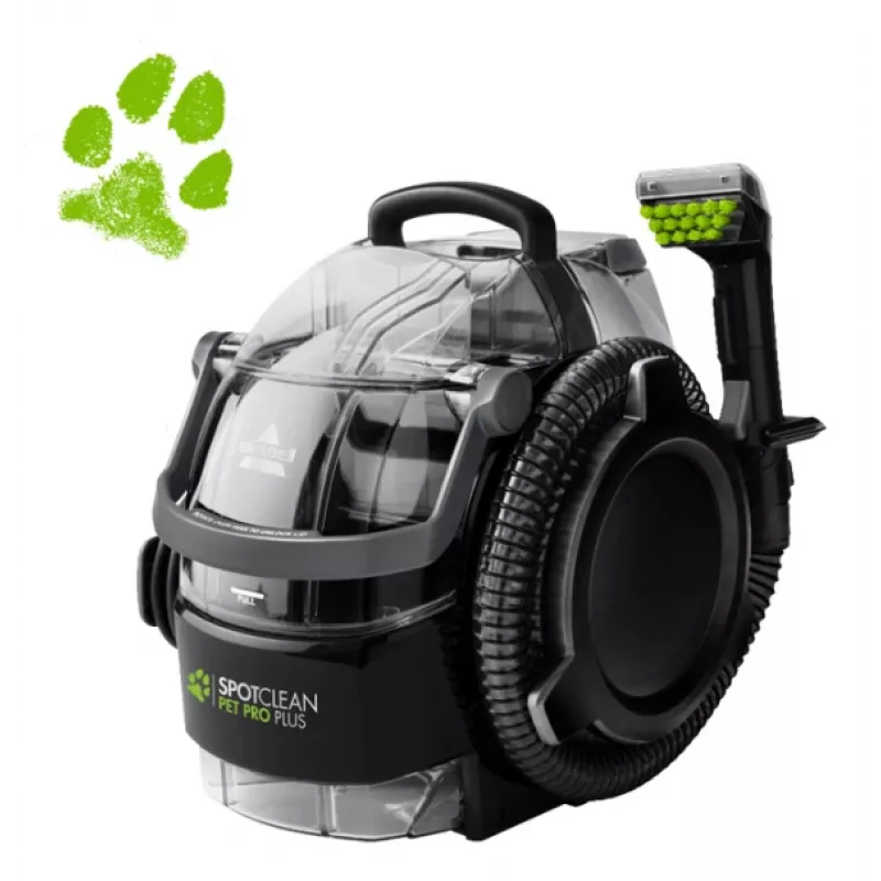 Máquina limpiadora de alfombras Bissell SpotClean Pet Pro Plus de mano limpieza profunda negra, transparente