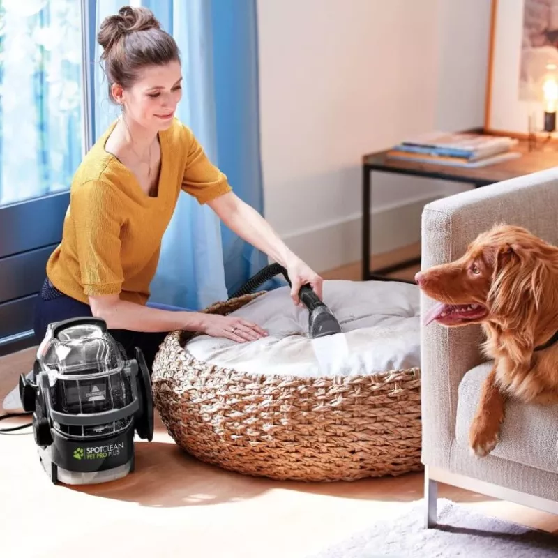 Máquina limpiadora de alfombras Bissell SpotClean Pet Pro Plus de mano limpieza profunda negra, transparente