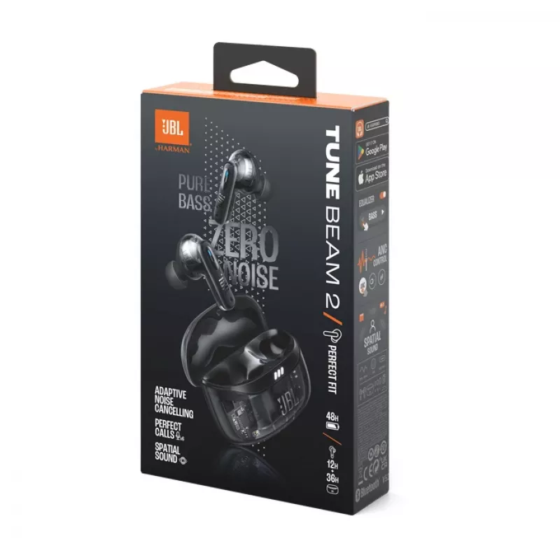 Auriculares JBL Tune Beam 2 Ghost Edition inalámbricos in-ear música/día a día Bluetooth negros
