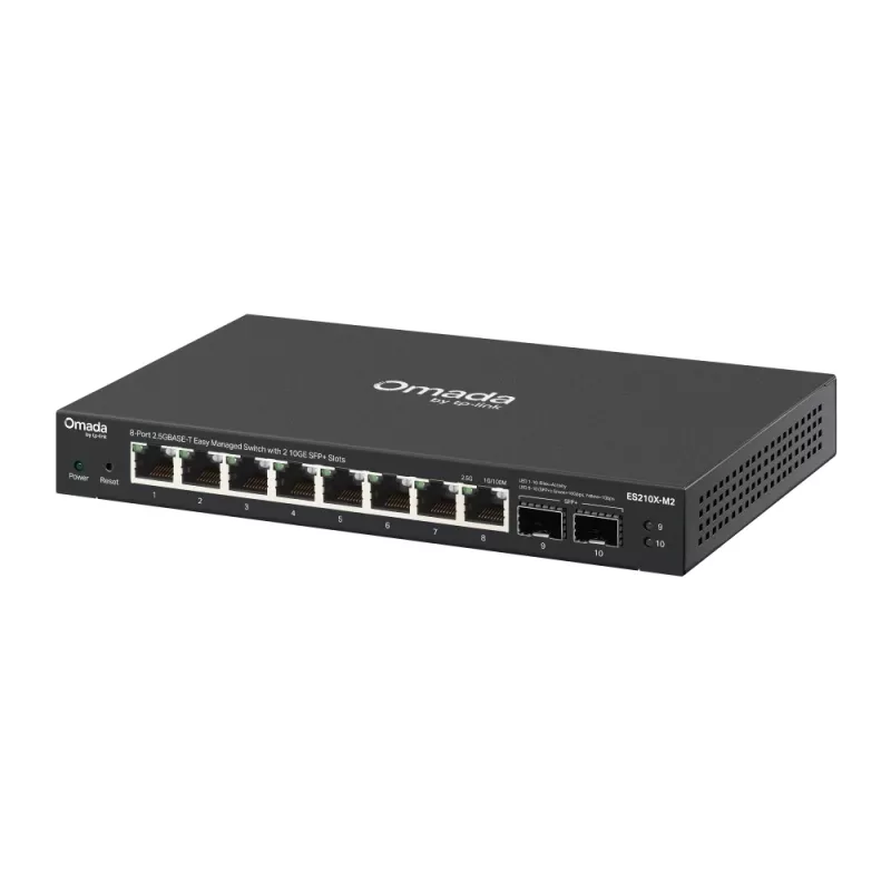 Switch Ethernet 2,5G gestionado TP-Link ES210X-M2 — 8x 2,5G (100/1000/2500), 80 Gbit/s, montaje en escritorio/pared