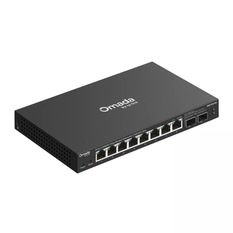 Switch Ethernet 2,5G gestionado TP-Link ES210X-M2 — 8x 2,5G (100/1000/2500), 80 Gbit/s, montaje en escritorio/pared