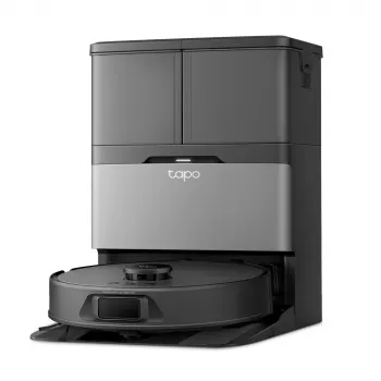 Robot aspirador TP-Link Tapo RV50 Pro Omni — depósito de polvo de 0,28 L, batería de 5200 mAh, base con depósito de polvo de 3 L