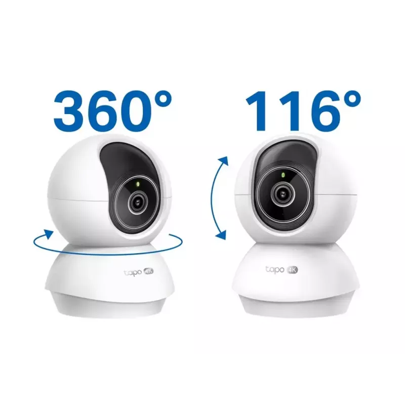 TP-Link Tapo C250 cámara Wi-Fi de seguridad doméstica con IA y movimiento horizontal/vertical, 4K 8 MP (3840 x 2160), blanca