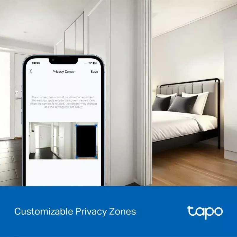 TP-Link Tapo C250 cámara Wi-Fi de seguridad doméstica con IA y movimiento horizontal/vertical, 4K 8 MP (3840 x 2160), blanca