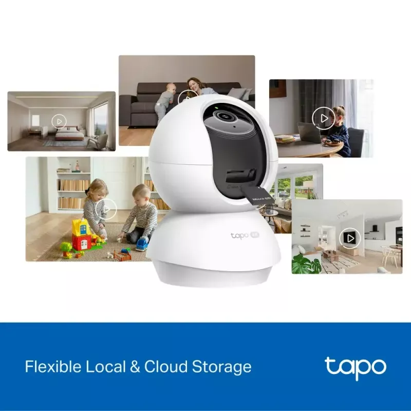TP-Link Tapo C250 cámara Wi-Fi de seguridad doméstica con IA y movimiento horizontal/vertical, 4K 8 MP (3840 x 2160), blanca