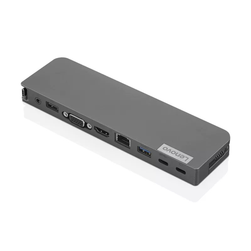 Lenovo 40AU0065EU USB-C Mini Dock, base de conexión con cable, 65 W, HDMI, VGA, RJ-45, USB 3.0 (USB 3.2 Gen 1), USB-A, negra
