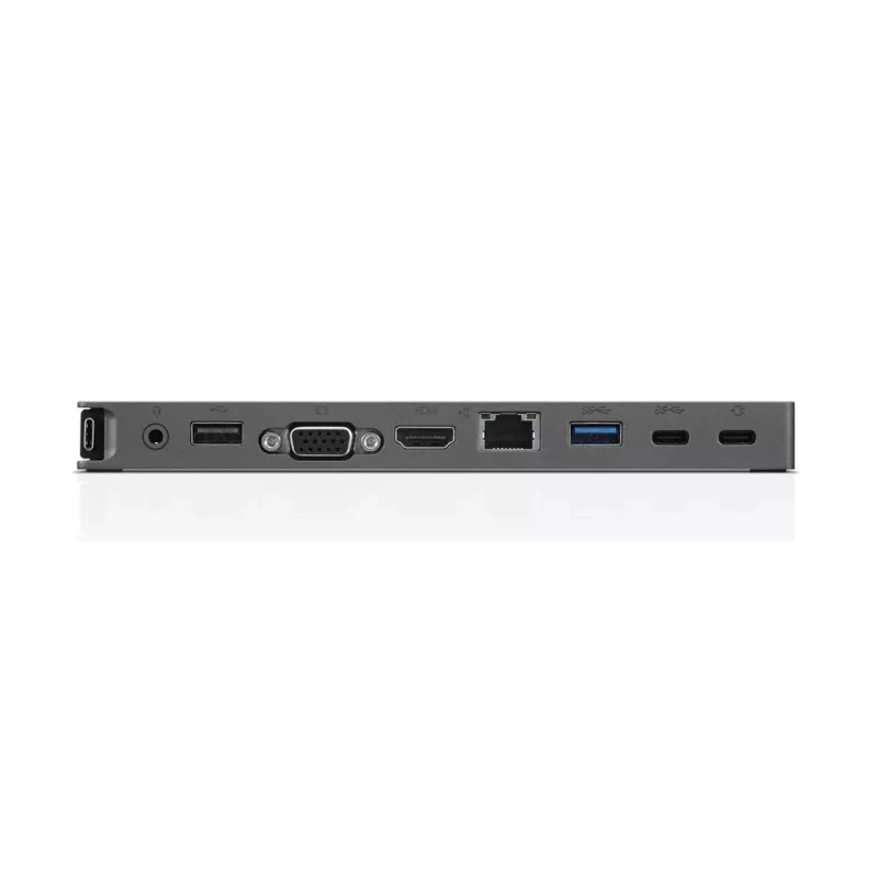 Lenovo 40AU0065EU USB-C Mini Dock, base de conexión con cable, 65 W, HDMI, VGA, RJ-45, USB 3.0 (USB 3.2 Gen 1), USB-A, negra