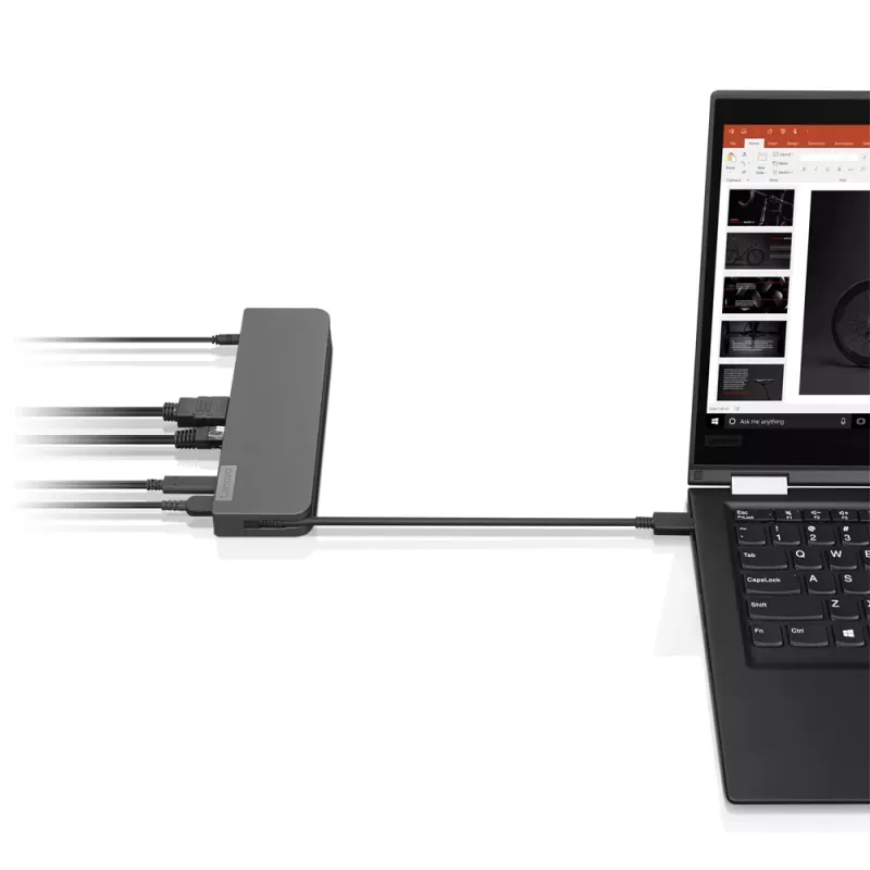 Lenovo 40AU0065EU USB-C Mini Dock, base de conexión con cable, 65 W, HDMI, VGA, RJ-45, USB 3.0 (USB 3.2 Gen 1), USB-A, negra