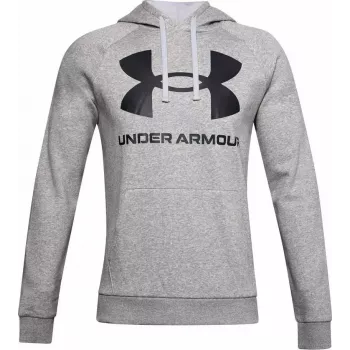 Sudadera con capucha Under Armour Rival Fleece Big Logo Gris — Hombre, modelo 1357093 011