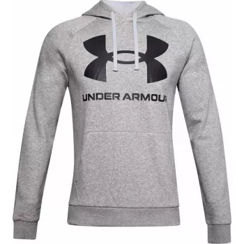 Sudadera con capucha Under Armour Rival Fleece Big Logo Gris — Hombre, modelo 1357093 011