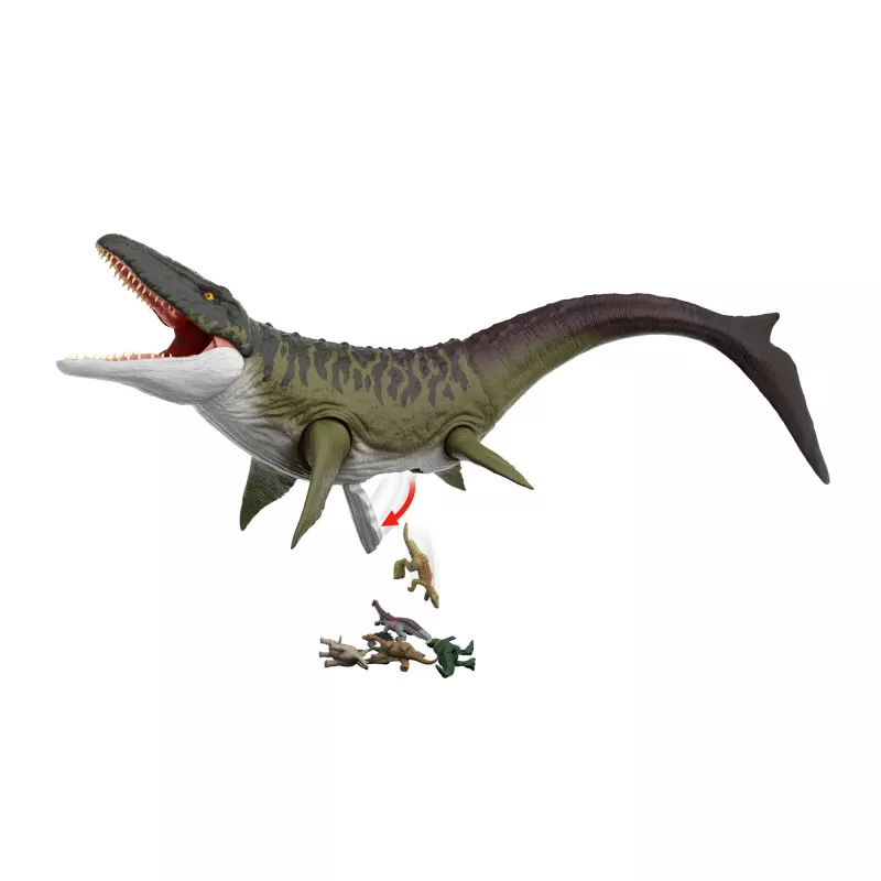 Figura de acción Jurassic World Rebirth Super Colossal Mosasaurus, juguete dinosaurio