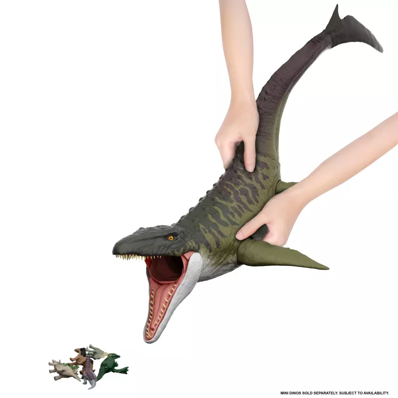 Figura de acción Jurassic World Rebirth Super Colossal Mosasaurus, juguete dinosaurio